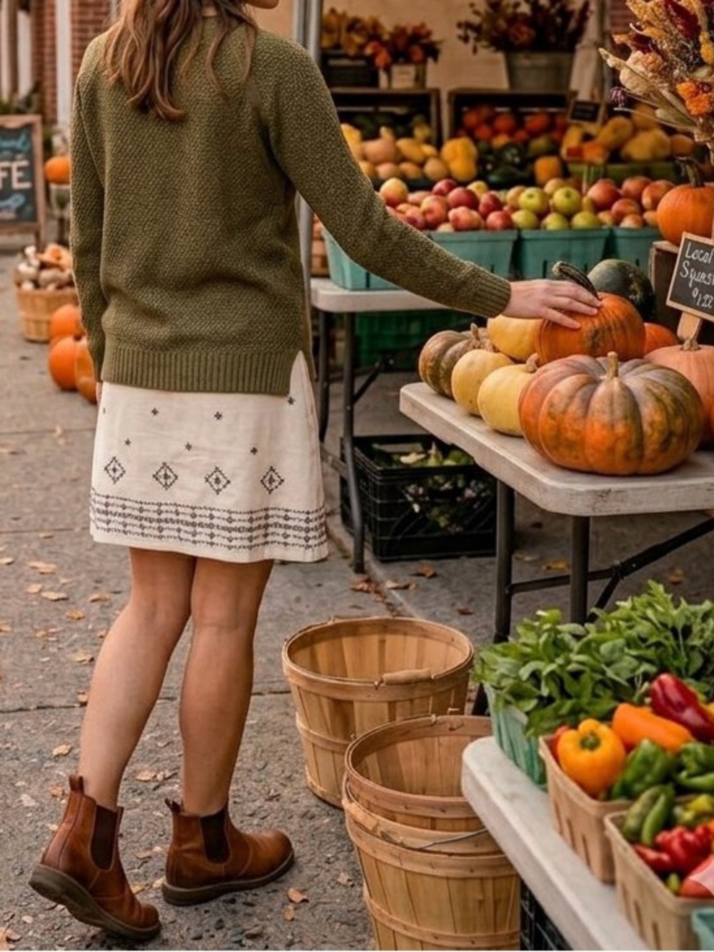 PrAna | Savvy Skirt in off White with Gray Embroidery